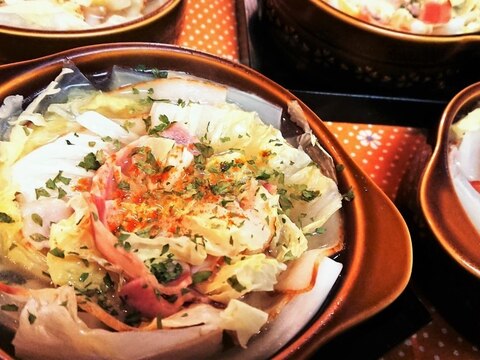 レンチン【白菜とベーコンのミルフィーユスープ仕立】